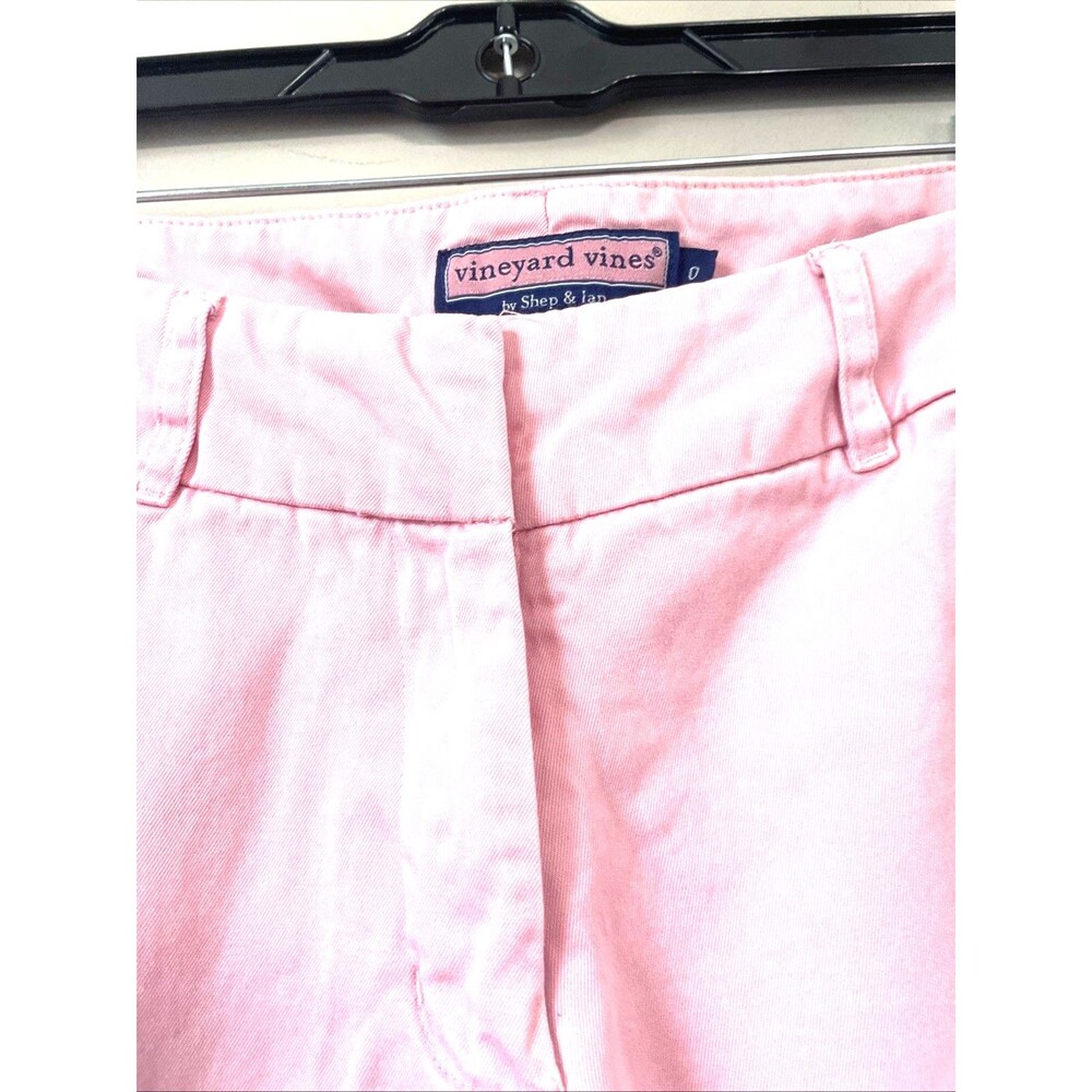 Vineyard Vines Pants Sz 0 Pink Cotton Stretch Flat Front Chinos - Picture 3 of 6